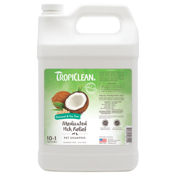 TropiClean Oatmeal Tea Tree Medicated Itch Relief Shampoo for
