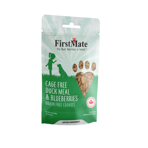 FirstMate Pet Foods Cage Free Duck Meal & Blueberries Dog Treats