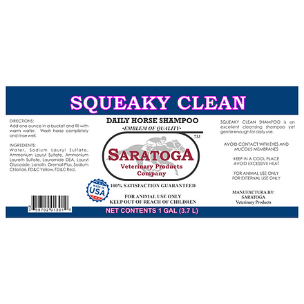 Saratoga Squeaky Clean - Gentle Equine Shampoo (1 Gallon / 3.7 Lt / 128 oz)