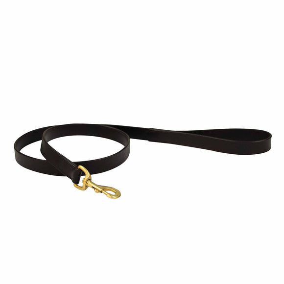 WEATHERBEETA LEATHER DOG LEAD BLACK MEDIUM