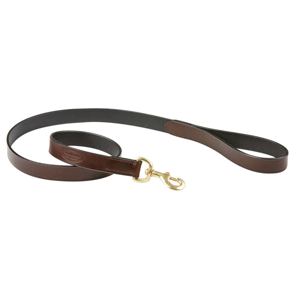 WEATHERBEETA LEATHER DOG LEAD BROWN MEDIUM
