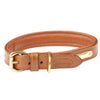 WEATHERBEETA PADDED LEATHER DOG COLLAR TAN SMALL