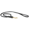 WEATHERBEETA ROLLED LEATHER DOG LEAD BLACK MEDIUM