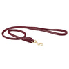 WEATHERBEETA ROLLED LEATHER DOG LEAD MAROON MEDIUM