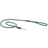 WEATHERBEETA ROPE LEATHER DOG LEAD HUNTER GREEN/BROWN MEDIUM