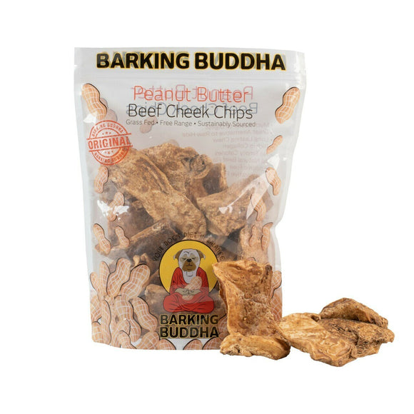Barking Buddha Peanut Butter Beef Cheek™ Original Chips 1 lb. Value Bag (2 Pack) for Toy to Small Dogs / Light Chewers