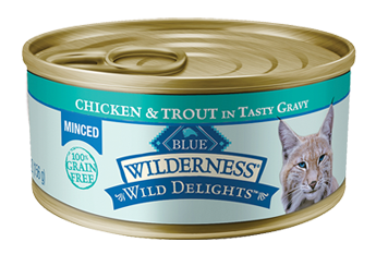 Blue Buffalo Wilderness Wild Delights Minced Chicken & Trout Recipe Canned Cat Food